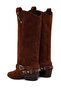 Women's Brown Thick Heeled Suede Leather Cowboy Boots 26Pfd207610 - 8
