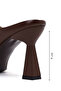 Women's Brown Heeled Leather Slippers 26Sfd133018 - 4