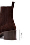 Women's Brown Thick Heeled Suede Leather Chelsea Boots 25Wfd188210 - 2