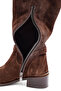 Women's Brown Zippered Short Heeled Suede Leather Boots 25Wfd153510 - 8