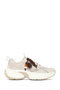 Women's Beige Lace-Up Thick Sole Charmlı Sneaker 26Pfe495814