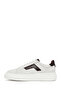Men's White Lace-Up Thick Sole Sports Shoes, Genuine Leather Sneaker 25Sfd612518 - 2