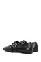 Women's Black Double Buckle Leather Ballerinas 26Pfd270018 - 6