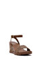 Women's Brown Ankle Buckle Wedge Heeled Straw Sandals 26Sfe4814M7 - 8
