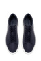 Men's Navy Blue Lace-Up Thick Sole Sports Shoes, Leather Sneaker 26Sfd612718 - 4