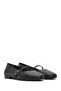 Women's Black Strappy Leather Ballerinas 26Pfd350018 - 2