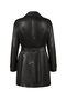 Rhoda(Plus) Women's Black Collar Fur-Trimmed Wide Fit Leather Coat 24Wge52931M - 4