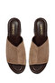 Women's Beige Thick Heeled Suede Leather Slippers 26Sfd240110 - 5
