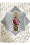Tipra Round Gold Claret Red Dial Women's Wristwatch - 3