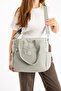Light Gray Women's Large Size Waterproof Crossbody and Shoulder Strap Bag with Compartments - 5