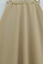 Imported Lycra Crepe Flared Skirt with Elastic Waist - Beige - 6
