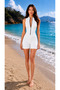 Women's Sports Swimming Shorts Jumpsuit Swimsuit High Neck Zipper Model - 2
