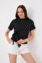 Yandan Tie-Up Polka Dot Oysho Short Sleeve Blouse - 7