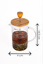 Borosilicate Glass Lux 600 ml French Press with Bamboo Lid - Measuring Cup - 2