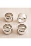 Caesna 4 Piece Napkin Ring Set 4.6x2.8cm- Silver - 3