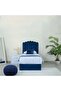 ANNA SINGLE BED VELVET BLUE 90X200 CM - 2