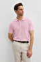 Pink Overfit Short Sleeve Polo Neck Men's T-Shirt 7029