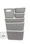 6 Pieces Storage Gray Set 5 Sizes Multi-Purpose In-Cabinet Organizer Box with Lid Decorative Storage Box - 4
