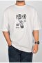 Punk Digital Print Oversize White Unisex T-Shirt - 2