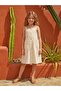 Palm Tree Patterned Dress for 6-9 Years - Ivory