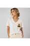 New Season Women's Modal Cotton V-Neck Embroidered Tassel Detailed Pocket Stylish Basic Short Sleeve T-Shirt - 5