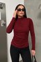 Women's Blouse Stoned Draped Long Sleeve Sandy Fabric Short Stylish Blouse - 2