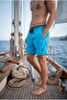 Men's Swim Shorts Quick Dry with Pockets Elastic Lace-Up Mesh Lining Ocean Blue Swim Shorts - 5