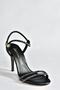 Black Stone Thin Strap Heeled Women's Evening Dress Shoes P251775009 - 5