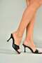 U590149607 Black Snake Print Thin Heeled Women's Slippers