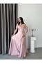 Powder Kayık Neckline Underwire Lace Detailed Long Evening Dress - 4