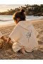 Embroidered Muslin Beach Poncho - Hooded Pareo - 4