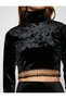 X Selected by Melis Ağazat - Velvet Crop Blouse with Bead Detail - 5