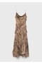Leopard Print Flounced Slit Dress - 3