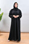 عباية كريب ناعم بتطريز اسود - 7