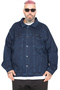 Mode Xl Large Size Men's Denim Coat Lopez 22800 Navy Blue