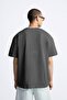 Crew Neck Organic Chernistry Written Oversize Smoked Men's T-Shirt - 2
