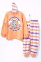 Rainbow Themed Girls' Pajama Set with Sleep Mask - 2