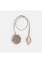 Bej Çiçek Figürlü Monogram Detaylı Deri Charm - 2