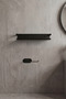 Stainless Steel Matte Black Adhesive Mounting Bathroom Shelf - Toilet Paper Holder Set - 4