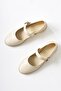Vivy Cream, Beige Round Toe Single Strap Women's Casual Shoes