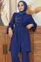 Luna Stone Embroidered Set - Indigo - 3