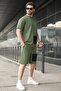 Men's Khaki Green Pocket Detailed Shorts Set 5901
