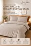 Double Yarn Dyed Cotton Striped Buttoned Duvet Cover Set 200X220 cm +2 Buttoned Pillowcases King Size Brown - 2