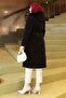 Zippered Waist Lace-Up Quilted Coat Black 19283 - 4