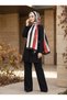 100% Pure Silk Shawl Thin Satin Voile Woven Belt Patterned Red - Black Colored 90X210 Shawl - 4