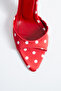 Sofia Women's Polka Dot Ankle Strap Thin High Heel Shoes - 3