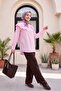 Robadan Ruffled Buttoned Rayon Tunic - Pink - 4