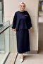 Studded Detail Color Mix Tunic Skirt Set