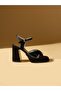 RING Black Satin Heeled Women's Shoes - 4