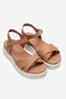 100% Genuine Leather Orthopedic Sole Cross-Strapped Tan Women's Sandals - 2